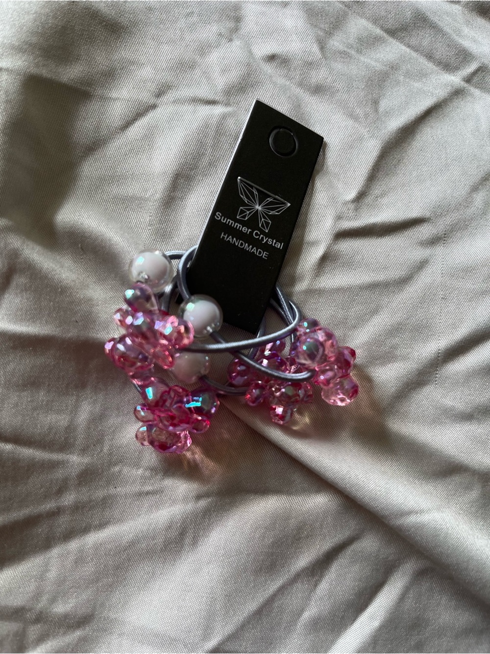 Pink Beaded Hair Tie Set
